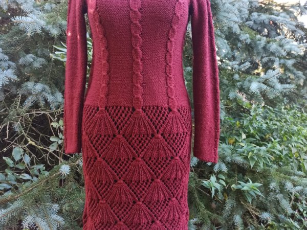 Vilnonė bordo suknelė - Dresses