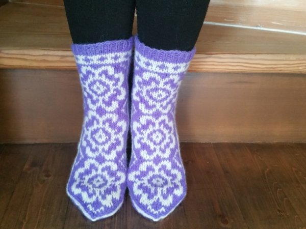 Violetinės-baltos - Socks