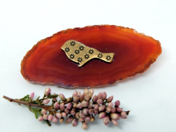 Agate brooch with bird - Brooches