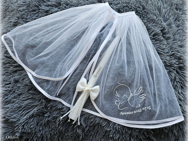 Krikšto žvakė, rožančius, krikšto skraistė su vardu - Accessory