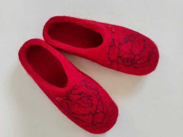 Veltinės tapkės Raudonos - Shoes & slippers