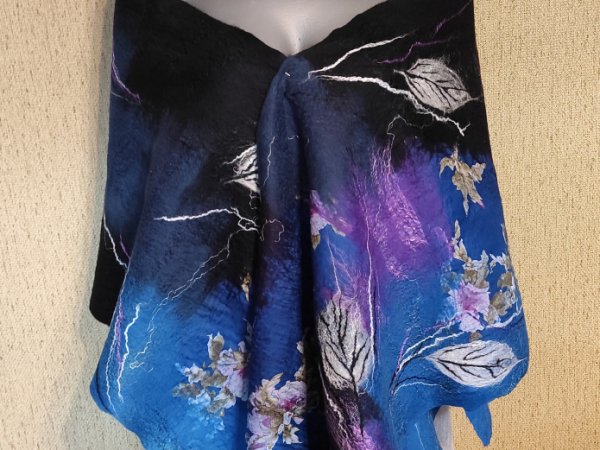 Veltas šalis mėlynų - violetinių spalvų - Scarves & shawls