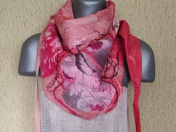 veltas kaklinukas-baktusas ružavų atspalvių - Scarves & shawls