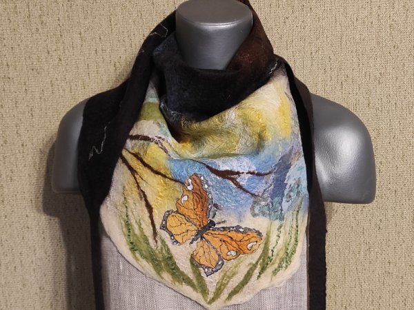 veltas kaklinukas-baktusas su drugeliu - Scarves & shawls