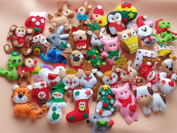 Eglutės žaisliukai iš veltinio - Dolls & toys