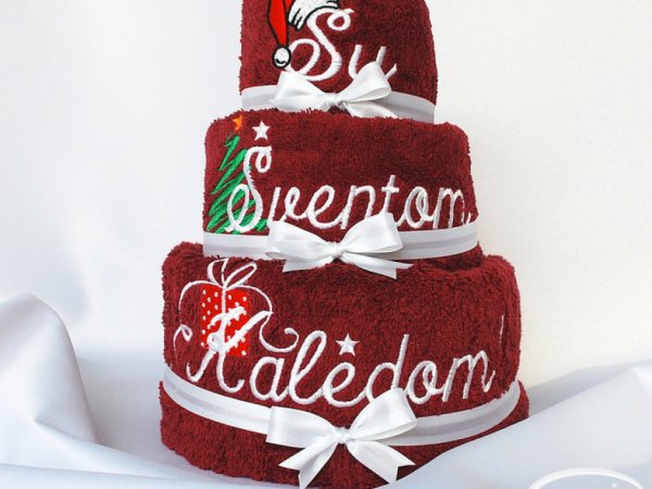 Tortas iš rankšluosčių - Su Šventom Kalėdom! - Needlework