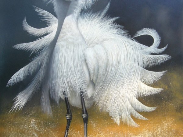  "Snow Heron" 60x80 - Oil painting