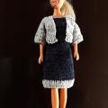 Dark dress for Barbie - Dolls & toys - needlework