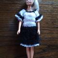 White and black dress for Barbie - Dolls & toys - needlework