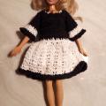 Black and white dress for Barbie - Dolls & toys - needlework