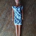 Gray dress for Barbie - Dolls & toys - needlework