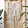 Macrame wallhanging with Rose Quartz - For interior - making