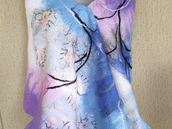 Veltas didelis šalis švelnių,melsvų,violetinių spalvų - Wraps & cloaks