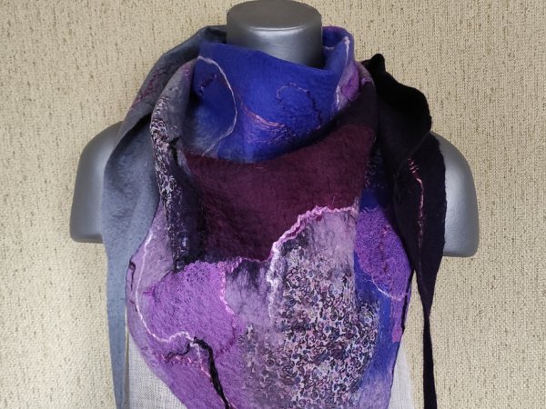Veltas surišamas šalikas violetinių spalvų - Scarves & shawls