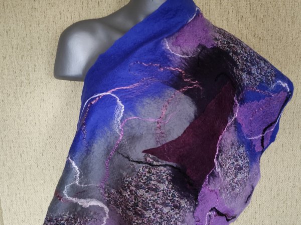Veltas surišamas šalikas violetinių spalvų 2