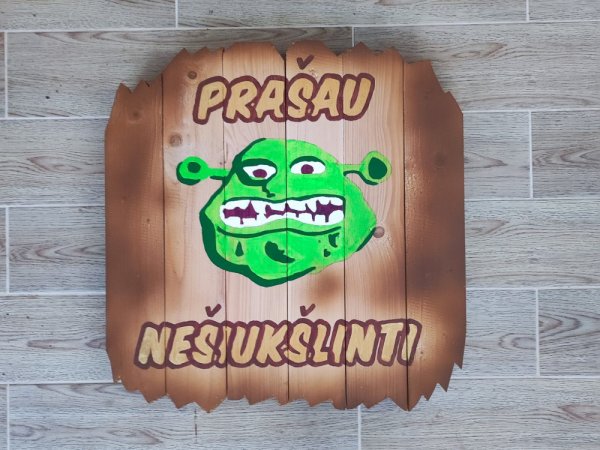Iškaba "Prašau nešiukšlinti" - Woodwork