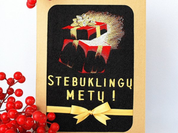 Stebuklinga dovana - Kalėdinių dovanų idėja - siuvinėtas rankšluostis - Needlework