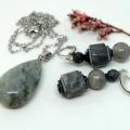 Labradorite set - pendant and earrings - Kits - beadwork