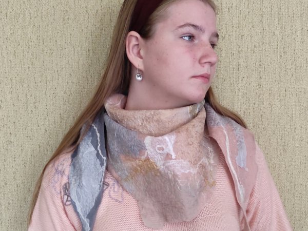 Veltas šalikėlis kreminės spalvos - Scarves & shawls