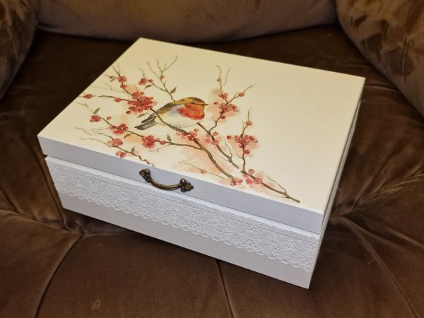 Kalėdinė dėžutė_Sniegena - Decoupage