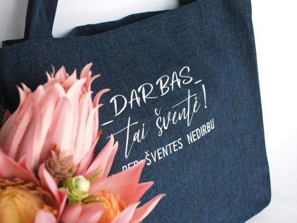 Darbas tai šventė, per šventes nedirbu - pirkinių maišelis - Handbags & wallets