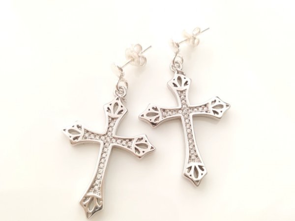 Baroque style cross earrings - Earrings