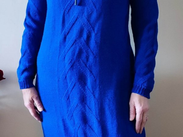 blue knitted dress - Dresses