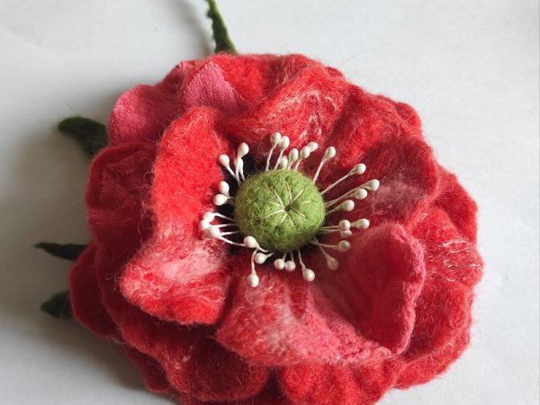 Velta sagė aguona lašišos rausvumo. - Brooches