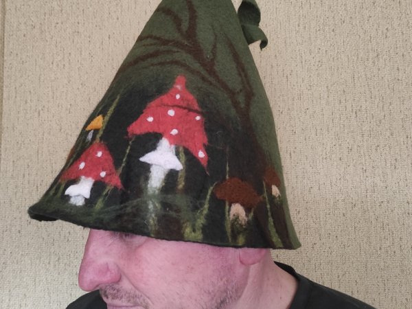 veltinio kepurė pirčiai" Grybavimo metas" - Hats