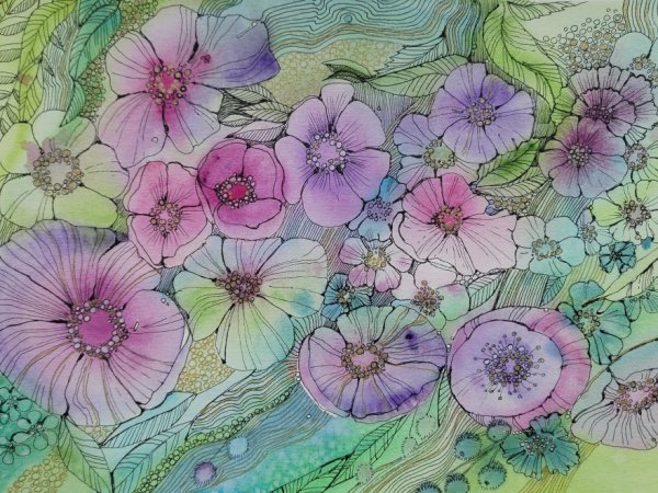 Picture "Blooming thoughts" III - Acrylic painting