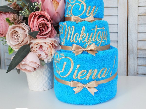 Tortas iš rankšluosčių "Su Mokytojų Diena" 2