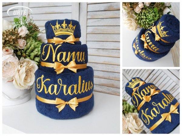 Tortas iš rankšluosčių namų karalienei ir karaliui 2