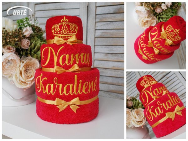 Tortas iš rankšluosčių namų karalienei ir karaliui 3