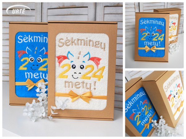 Drakono metai dovana - siuvinėtas rankšluostis 2