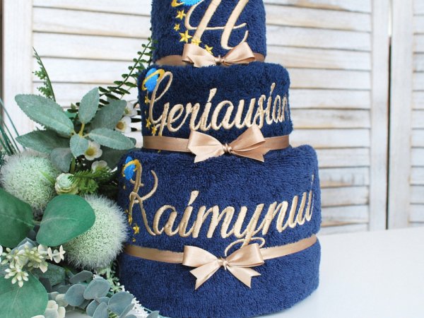 Geriausia dovana kaimynui - rankšluosčių tortas - Needlework