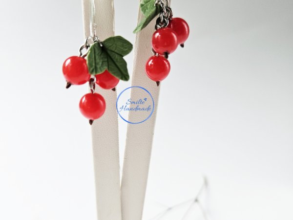 Rankų darbo auskarai raudoni serbentai - Accessory