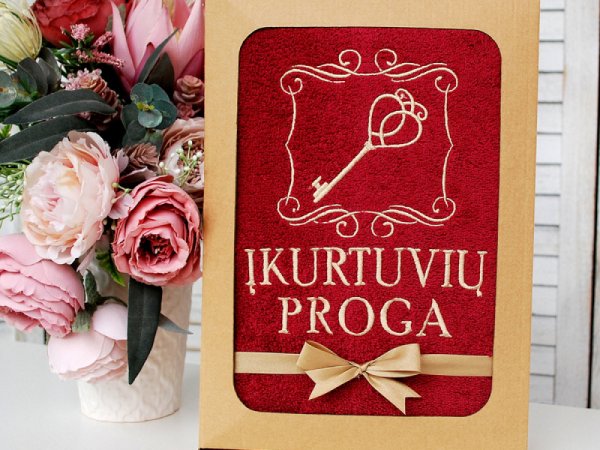ĮKURTUVIŲ DOVANA - siuvinėtas rankšluostis - įkurtuvėms - Needlework