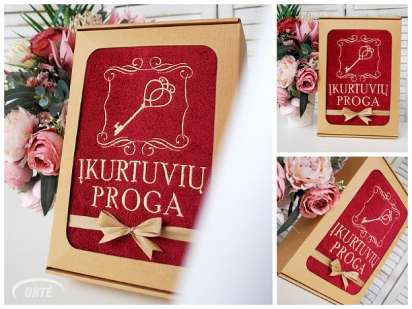 ĮKURTUVIŲ DOVANA - siuvinėtas rankšluostis - įkurtuvėms 3