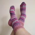 Handmade knitted woolen pattern socks - Socks - knitwork