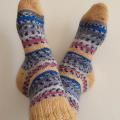 Handmade knitted woolen pattern socks - Socks - knitwork