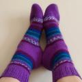 Handmade knitted woolen pattern socks - Socks - knitwork