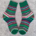 Handmade knitted woolen pattern socks - Socks - knitwork