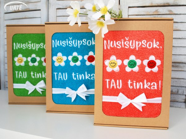 Nusišypsok, TAU tinka! Siuvinėtas rankšluostis 3