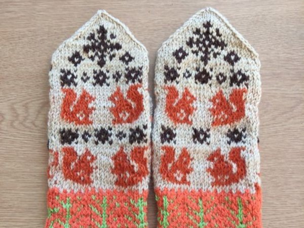 Megztos virbalais pirštinės - Gloves & mittens