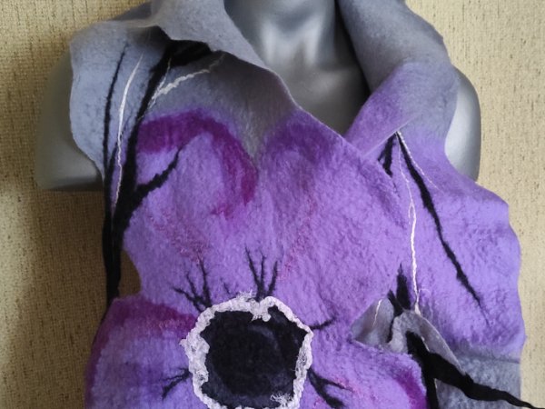 Veltas šalikas "Didelis gėlės žiedas " - Scarves & shawls