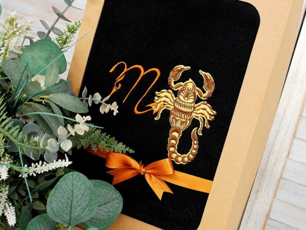 Vyriška frotinė pirties prijuostė / rankšluostis - zodiakas skorpionas 2