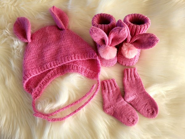 Rožinis zuikučių komplektukas - Children clothes