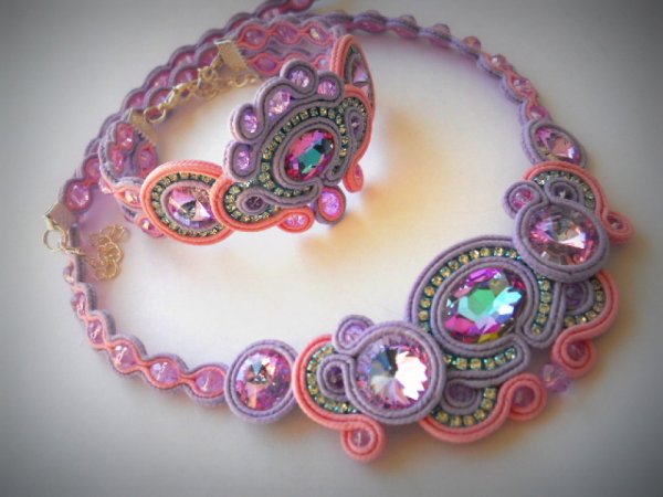 komplektas "Pavasariniai žiedai" - Soutache