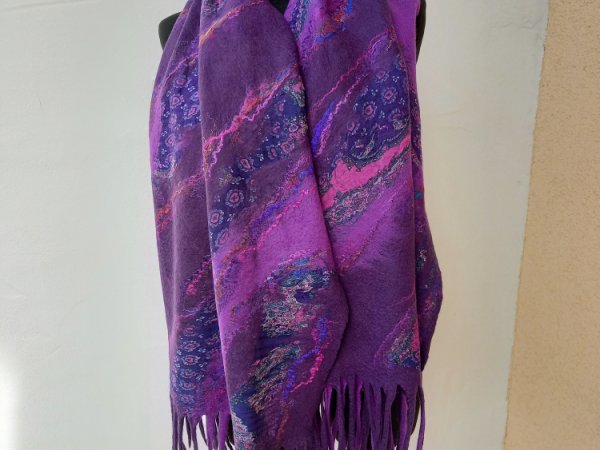 Veltas šalikas ,,Violetinis Rytas" - Scarves & shawls