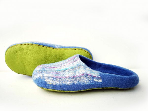 39  veltos šlepetės Melsvis2 - Shoes & slippers
